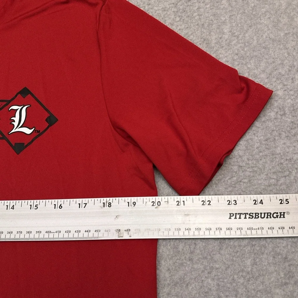 adidas Louisville Cardinals Baseball T-Shirt Mens Medium Red Performance Stretch